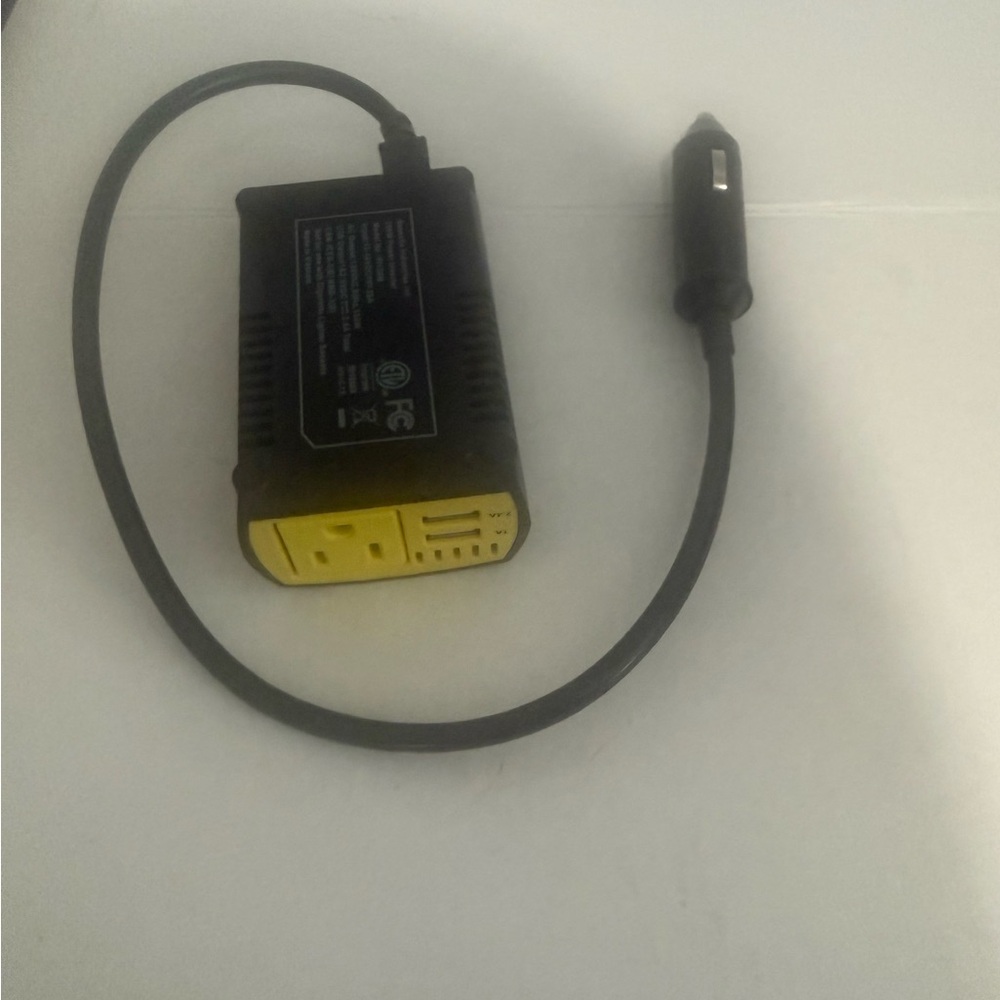 Car Power Inverter with Yellow AC Outlet